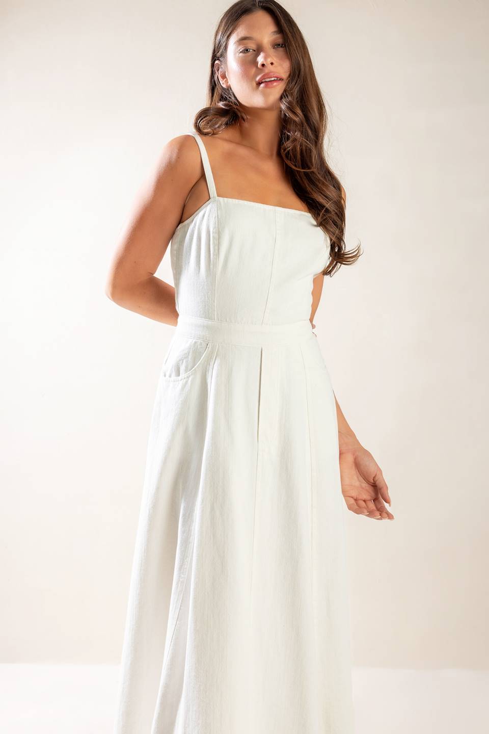 LET'S GO FOR A WALK WOVEN MIDI DRESS Flying Tomato